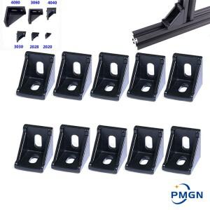 5pcs/10PCS  3030 코너 브래킷 피팅 블랙 앵글 알루미늄 커넥터 4040 산업용 프로파일