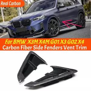 자동차 그릴망 튜닝 X3m X4m 스타일 리얼 카본 사이드 펜더 에어 윙 벤트 BMW 호환 X 시리즈 X3 G01 X4 G02