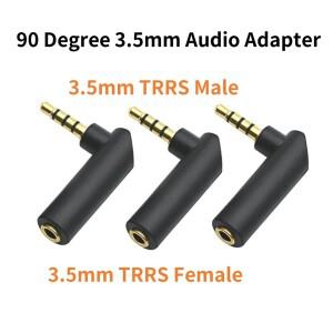 90도 직각 3.5mm 남성-여성 오디오 어댑터 3/5PCS 헤드셋 태블릿 스피커 용 금도금 TRRS 스테레오 잭 플매