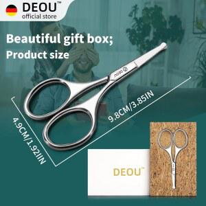 DEOU 실버 속눈썹 안전 그루밍용 스테인리스 스틸 원형 반려동물 컴팩트 트리밍 수염 눈썹 남성 헤어 가위 페이셜 도구