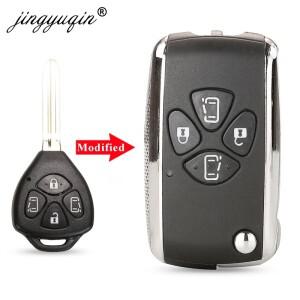 Jinyuqin Toyota Alphard Corolla RAV4 Yaris Prado Camry Crown Avalon 원격 키 케이스 업그레이드 용 4