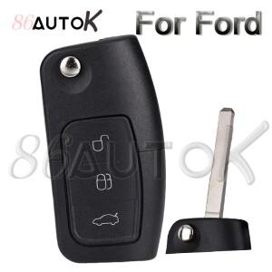 86AUTOK - 포드 포커스  피에스타  C-Max K용 자동차 플립 폴딩 리모컨 키 케이스 커버 미가공 쉘 3버튼