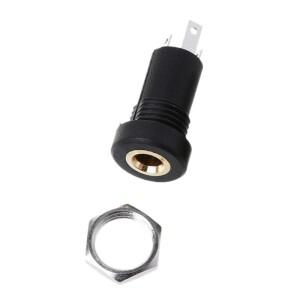 5/10Pcs 3.5mm 오디오 잭 소켓 3 극 검정색 스테레오 솔더 패널 마운트 골드 너트 포함 범용 헤드폰 DropSh