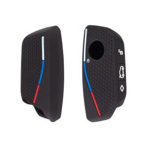 BMW 호환 7 시리즈 X7 I7 IX 740LI Alcantara 자동차 원격 키 케이스 커버 쉘 액세서리 용 실리콘