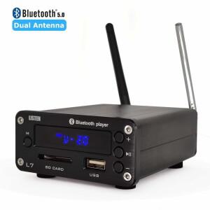 L7 HiFi Bluetooth 5.0 수신기 DAC 스테레오 오디오 프리 앰프 USB 음악 플레이어 FM 라디오 헤드폰 U 디스