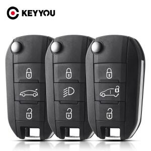 KEYYOU 자동차 키 푸조 208 301 308 508 RCZ 시트로엥 C-Elysee C4-선인장 헤드 라이트 중간 원격 쉘 케이
