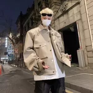 GLINE 남성용 빈티지 아우터 숏 힙합 라이더 점퍼 재킷 PU가죽 깡패 항공 패딩 JEN5