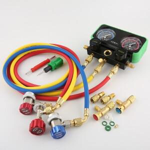 HOWHI 압력 매니폴드 게이지 호스 키트  보관함 정리함 포함 냉매 자동차 에어컨  R134A R22 R410