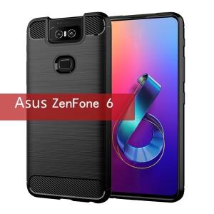 Asus Zenfone 6 케이스 충격 방지 뒷면 커버 6z 소프트 폰 ASUS zs630kl 탄소 섬유 Coque Fundas