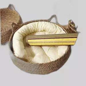 PrimeBulk 파워 고양이 라탄 하우스(40cm)(화이트)