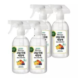 고품질 슈가버블 뿌리는 과일 야채 세정제 500ml x 4 과일세척 야채세척 요리재료세척 주방용세척 WFNWJVJ