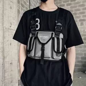 테크웨어 스포츠 체스트백 그레이) 러닝 가슴가방 조끼가방 스포츠가방 앞으로매는가방