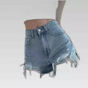 찢청 핫팬츠 데님 숏팬츠 빈티지 연청 짧은 청반바지