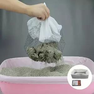 10pcs 재사용 가능한 고양이 배설물 필터 애완 동물 위생 쓰레기 상자 라이너에 대한 핸즈프리 그물