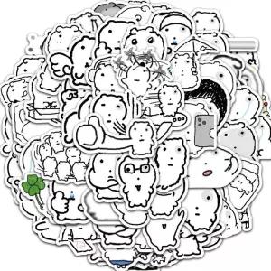 72PCS 추상 눈 거품 고양이 낙서 스티커 Scrapbooking 콜라주 재료 헬멧 전화 워터 컵 벽 메모장 장식