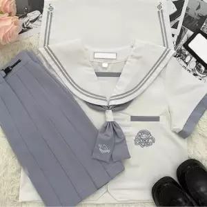 라이트그레이 두줄라인 푸구자수 세라복 반팔 교복