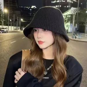 여성 니트 겨울 모자 버킷햇 캠핑