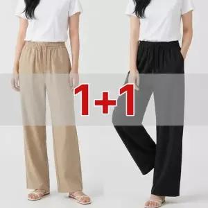 [파라고나] 1+1 쿨믹스 린넨 라이크 밴딩 팬츠 W25LP101
