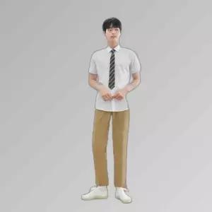 교복몰 (하복)스판 베이지 교복바지(남자) 교복 학생.