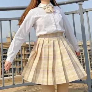 베이지옐로우 체크패턴 교복치마(기장선택) 학생복