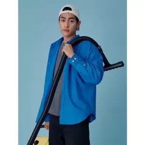 에잇세컨즈 포플린 아플리케 셔츠 블루 6420512
