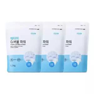 애터미 O2 버블 파워 표백제 1.2kg x 3개