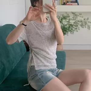 여자 언발 옆셔링 린넨반팔티 SS 캐미 비침 세트