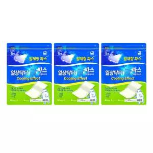 일상닥터 쿨파스 일체형 어깨결림 쿨링효과 냉찜질 5매입 x3팩 부종완화 청량감