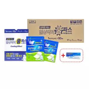 일상닥터 쿨파스 일체형 멘톨 쿨링효과 냉찜질 80팩(400매) 1박스 + 케어쿨연고 10g 증정 부종완화 청량감