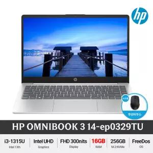 HP 옴니북3 프리미어 14-ep0329TU (RAM 16GB) i3-13세대 14인치 가성비 사무용 저렴한 노트북 +Gift
