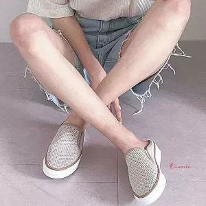여성 캐주얼 슬리퍼구두 뮬 스니커즈블로퍼 매쉬 플랫 뮬슬리퍼구두jkl389