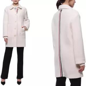 [롯데백화점]톰브라운 23FW 여성 울 플리스 스트라이프 오버코트 FJT293A J0100 113 23F