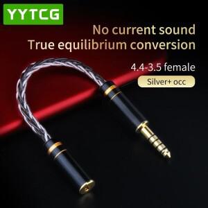 단결정 구리 순수 실버 커넥터 어댑터  암 밸런스드 오디오 변환 케이블  2.5mm  4.4mm