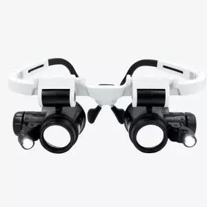 핫 세일 2XLED 시계 수리용 확대경 헤드 마운트형 헤드밴드 조절 가능한 안경 루페 렌즈 8X 15X