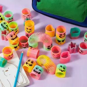 10/30PCS 레인보우 매직 스프링 라운드 장난감 그라디언트 손가락 끝 코일 재미있는 파티 선물