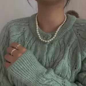 여자 데일리 우아한 베이직 진주 볼 목걸이