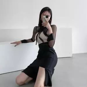 [클리어런스]홀복 시스루 레이스 머메이드 스판 원피스_5