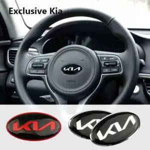 자동차 로고 스티어링 휠 장식 스티커 액세서리 EV6 Sorento Niro Stinger Ceed Carnival K5 K9 Soul