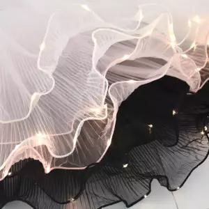 조명과 LED 꽃 포장지 레이스 메쉬 웨이브 원사 꽃집 꽃다발 포장 장식 웨딩 생일 발렌타인 선물