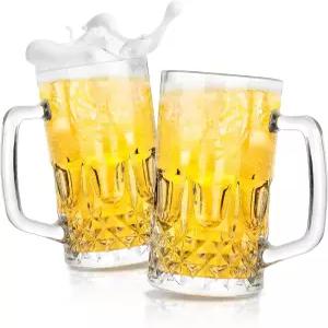 페이스키 맥주잔 세트 2 22온스 크리스탈 냉동실용 유리 남성용 선물