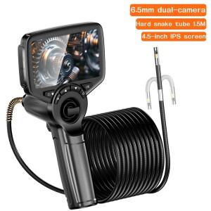 WDLUCKY 360 양방향 관절형 내시경 6.5MM 듀얼 렌즈 1.5M 검사 카메라 7 LED 조명 자동차 도구