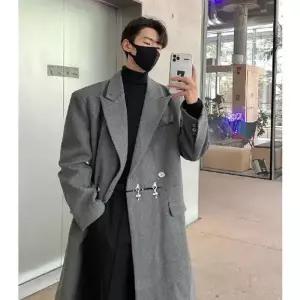 남성용 하프 가을 코트 잉글리시 건달 트렌치 기장 오버핏 원픽3
