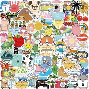 iGetooy 100 PCS 여름 스티커 물병 소녀용 프레피 노트북용 비닐 귀여운 스케이트보드 휴대폰 청소년용 팩