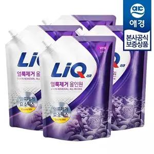 [애경]리큐 얼룩제거 올인원 액체세제 리필 2.1L x4개