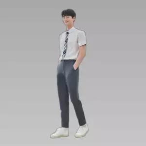 교복몰 (허리조절)하복 먹색 교복바지(남자) 교복 학.