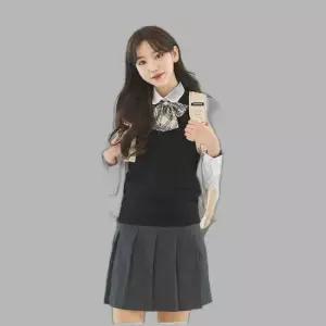 교복몰 보풀방지 블랙 교복조끼(여자) 교복 학생복.