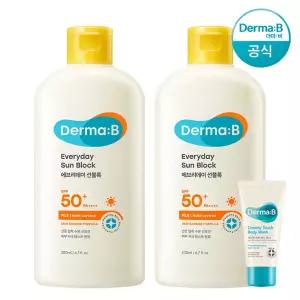 [공식] (리뉴얼 신형) 더마비 애브리데이 대용량 선블록 200ml x2개+튜브견본(랜덤)