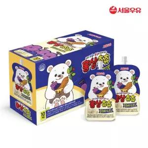 서울우유 홍삼츄츄 사과 배 블루베리 포도 2종 100ml 10팩 어린이홍삼음료