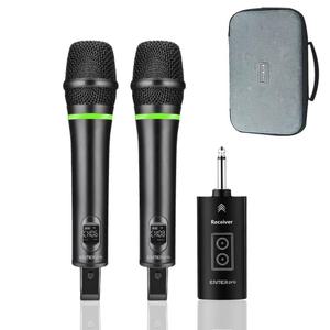 엔터프로 EM-927W 무선마이크 2채널 무선 핸드마이크 2개 동시 사용 USB 충전식 송수신기 900MHz 주파수 대역 보컬용 가수용 행사용 공연용 강의용 강연용 노래방용
