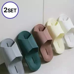 [2set] 오우투 자원순환 PVC 아이비 슬리퍼 좌우구분없는 욕실화 미끄럼방지 OYSTER 환경을고려한 디자인 슬리퍼 부부 커플 욕실화